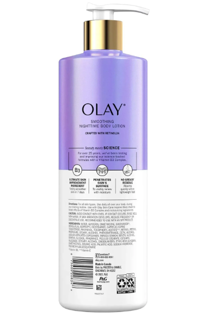 Olay Retinol Body Lotion – 17 FL OZ (502ml), Moisturizer, Smoother, Night Cream
