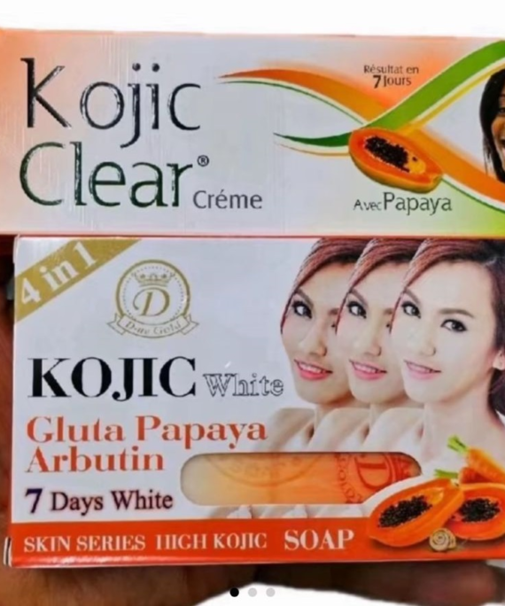 Kojic Clear Cream with papaya and KOJIC CLEAR GLUTA Papaya Arbutin