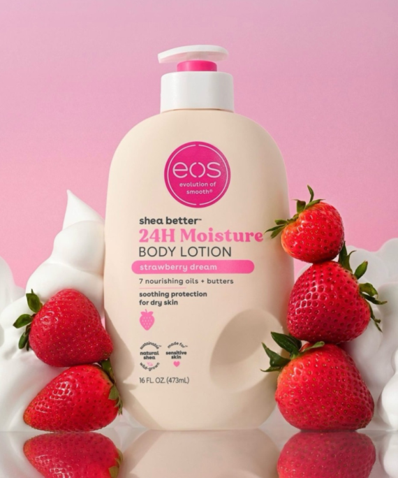 eos Shea Butter 24H Moisture Body Lotion Strawberry Dream
